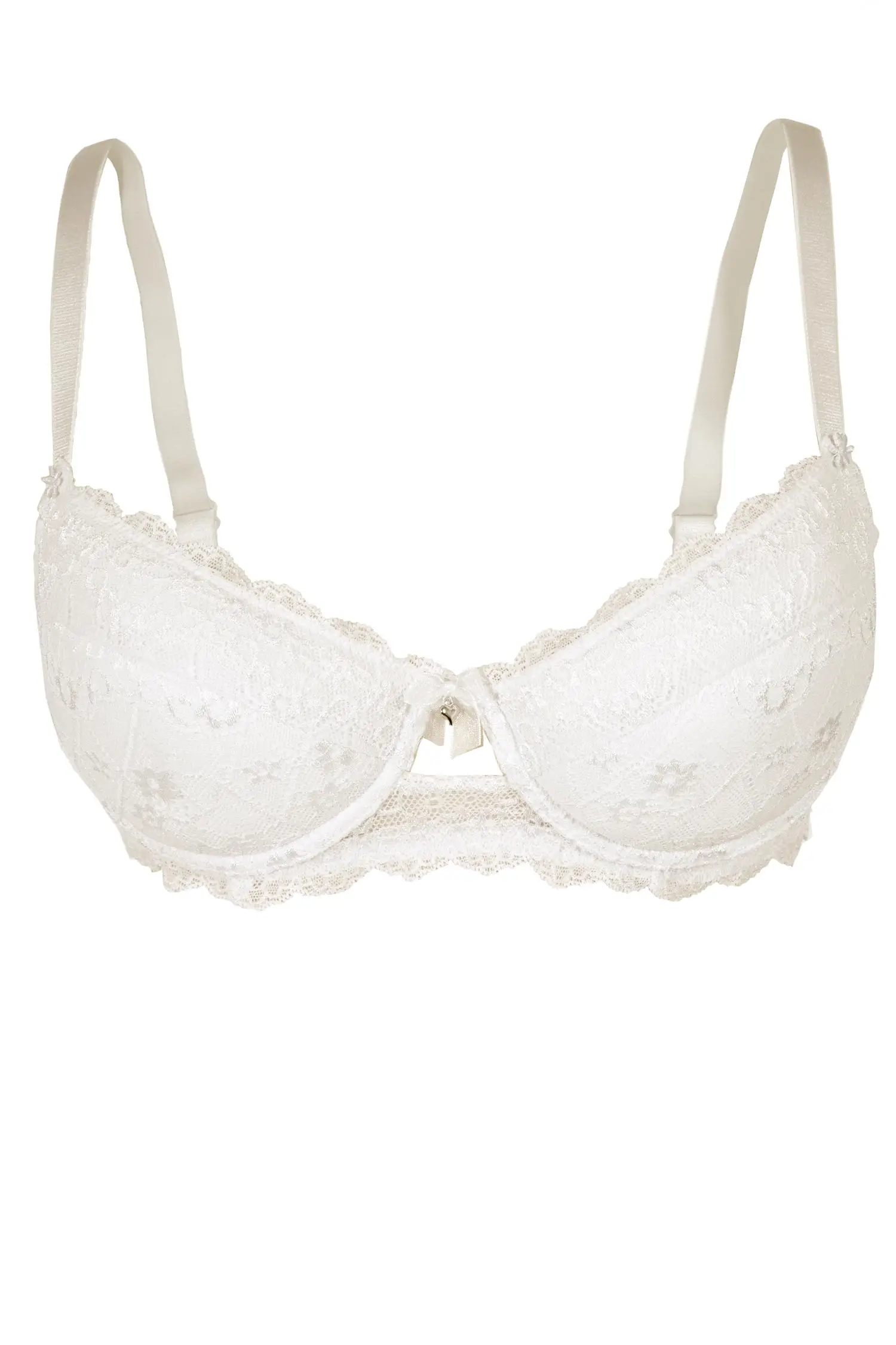 Dirndl BH in creme mit Spitze und Rose und leichtem Push-up frei