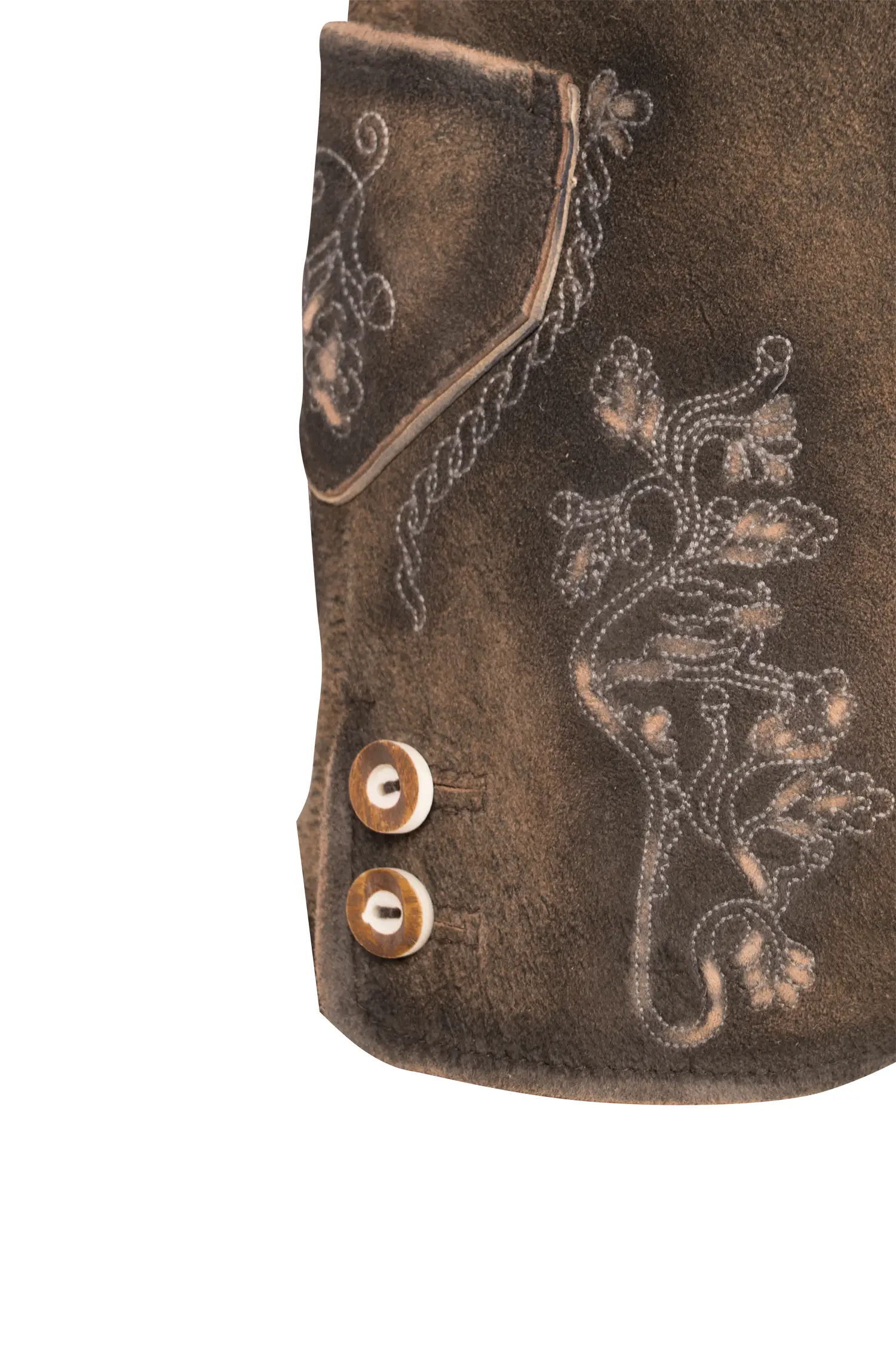 2601-1098-4gr-24-04-1804766 Lederhose Bogensee in Braun Detail Stickerei