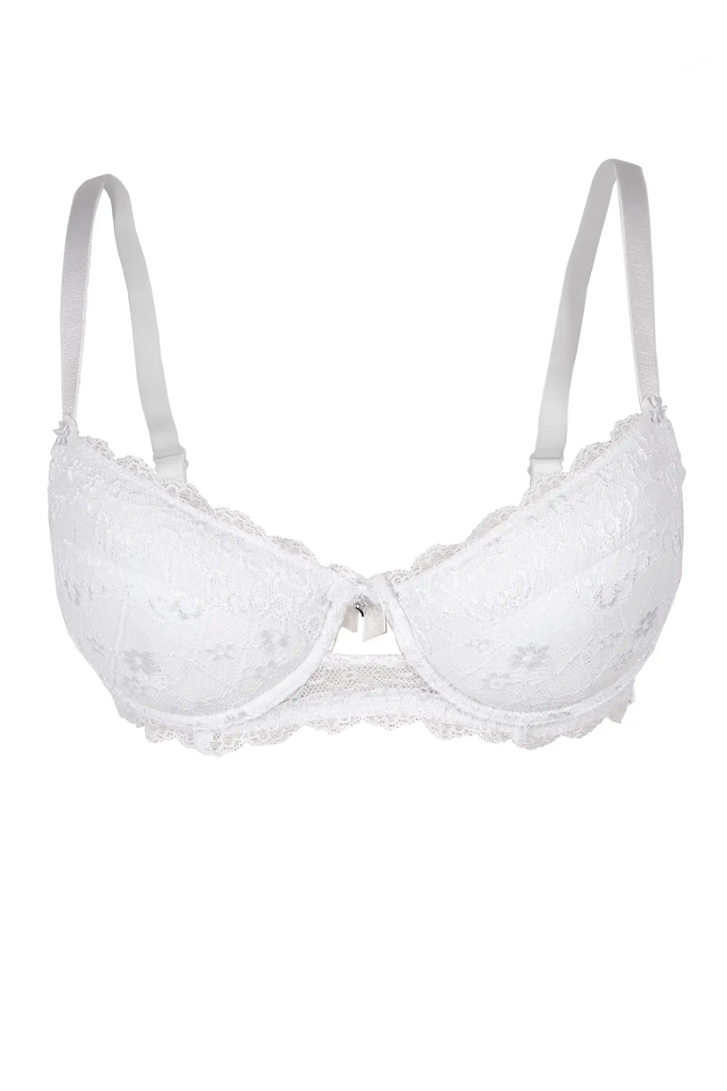 Dirndl BH in weiß mit Spitze und Rose und leichtem Push-up frei