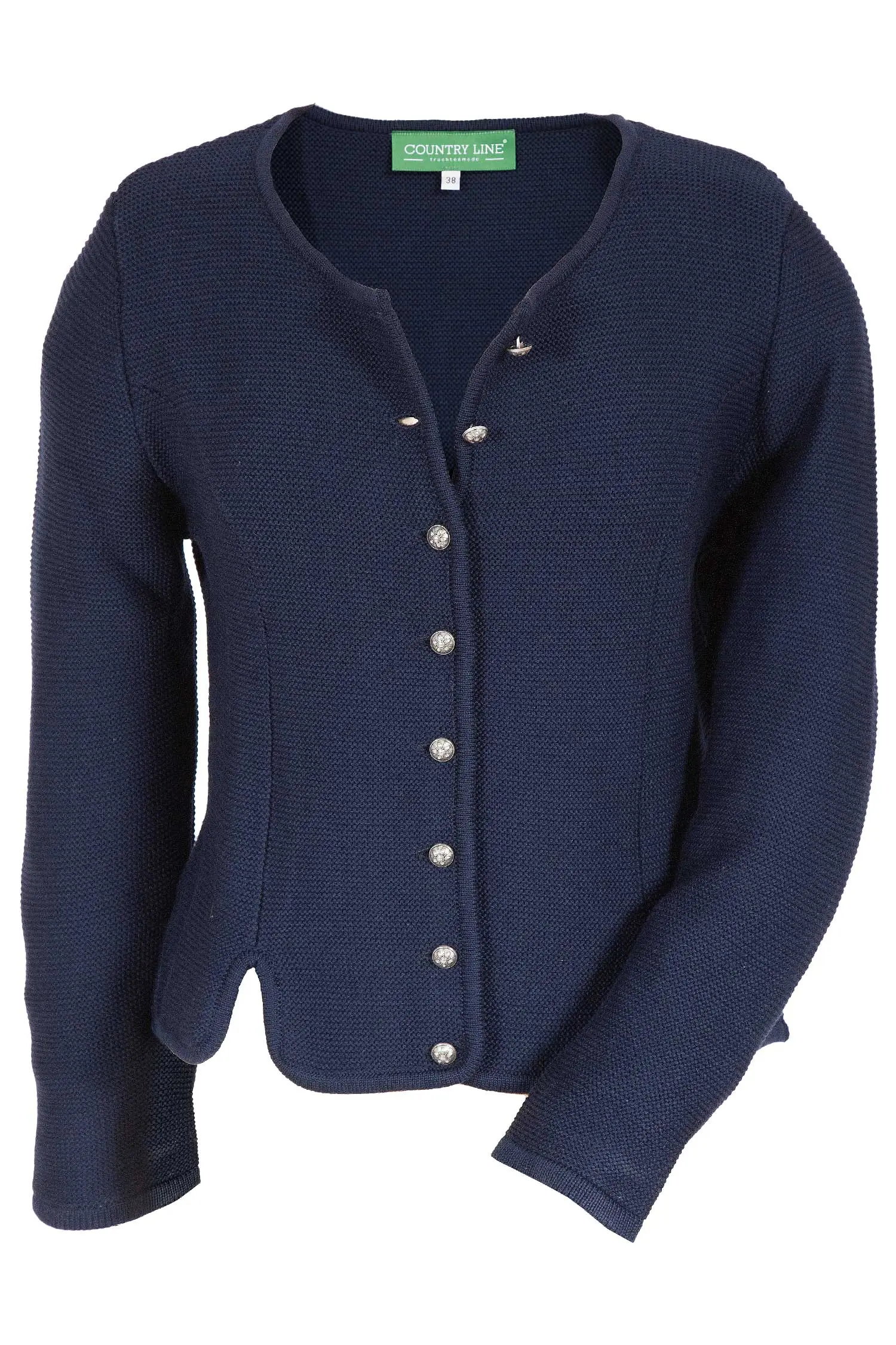 Damen Trachten Strickjacke in dunkelblau