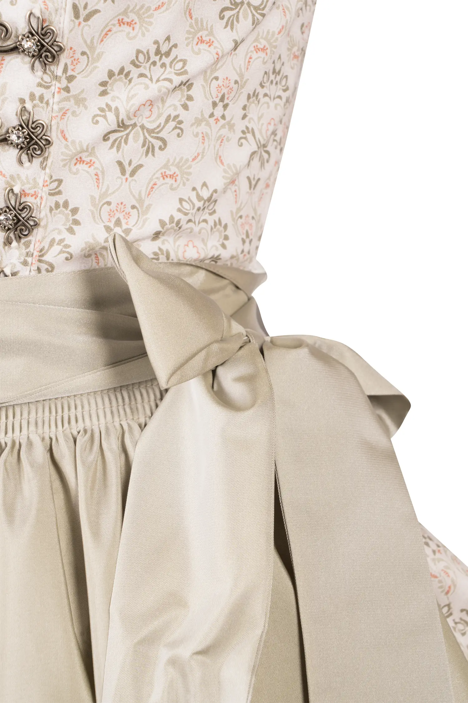 Bergweiss Dirndl in Hellgrün Detail Mieder