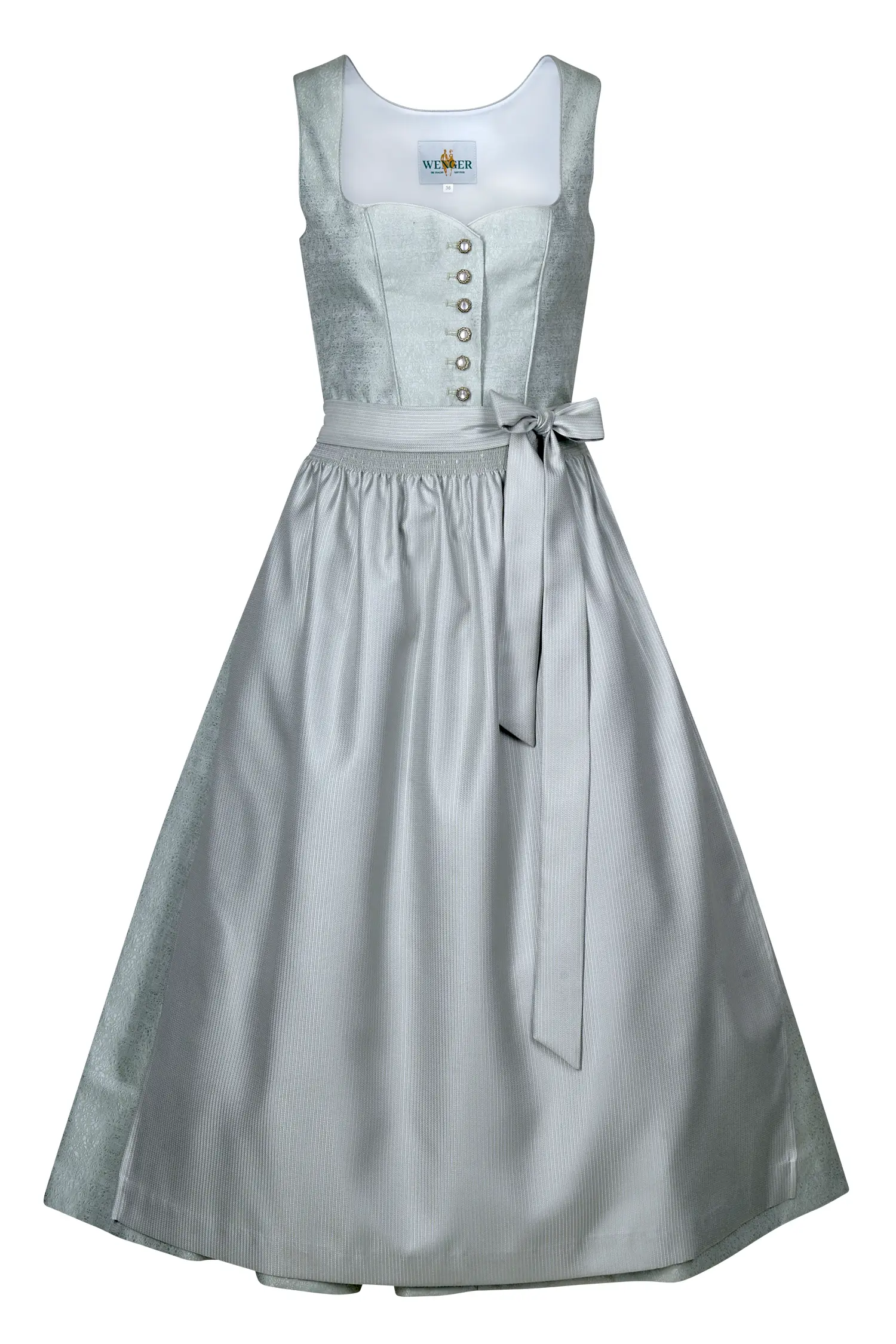 Dirndl Silber geknöpft