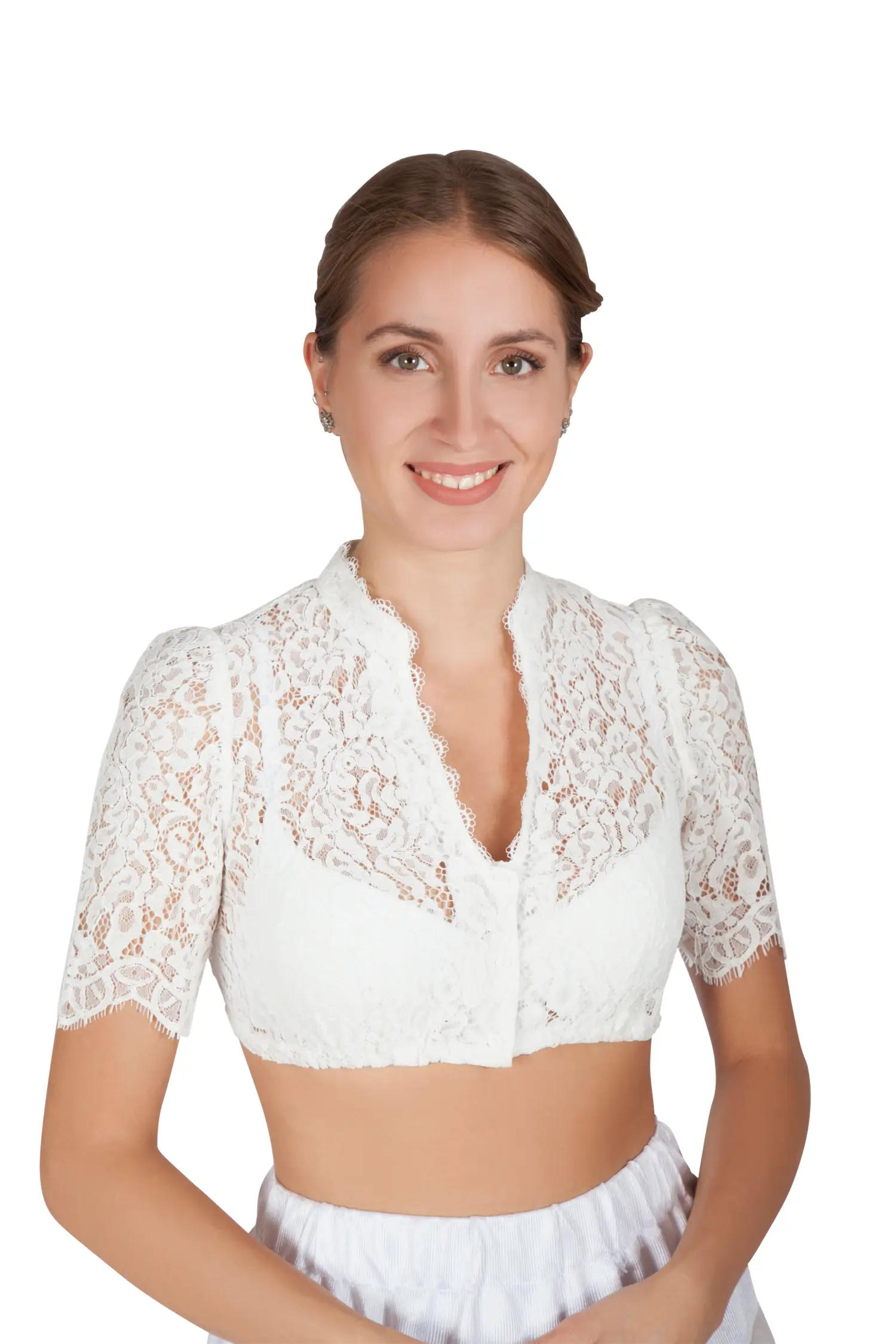 2574-0068-be2-23-05J-ceyda8591 Dirndlbluse Mellingen in creme mit V-Ausschnitt