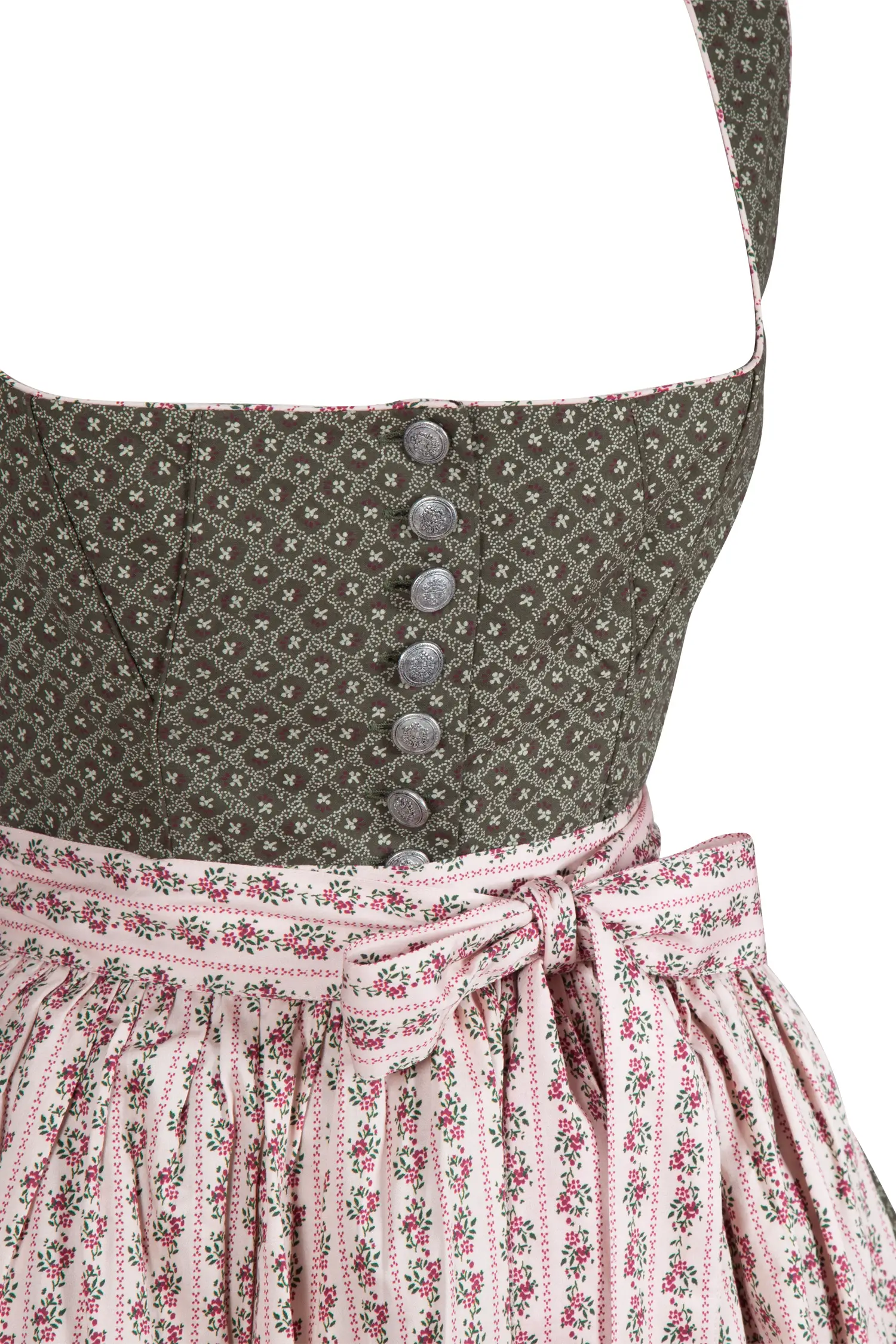 Baumwolldirndl Dan in grün - Detail Mieder