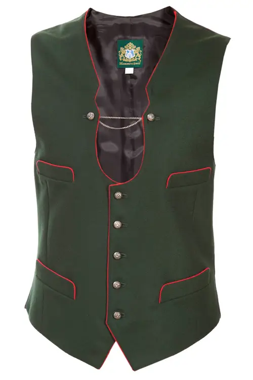 Trachtenweste Josef in tanne mit Kette