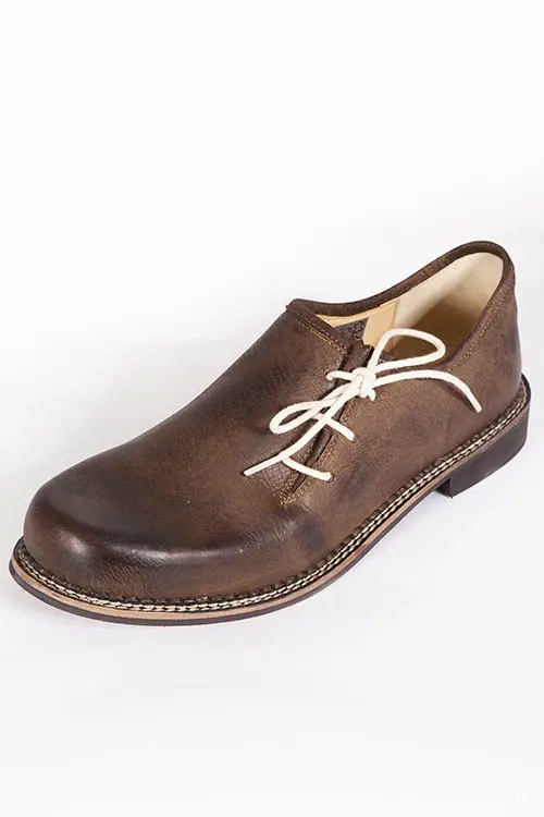 Herren Trachtenschuhe Jäger in dunkelbraun mit glatter Sohle