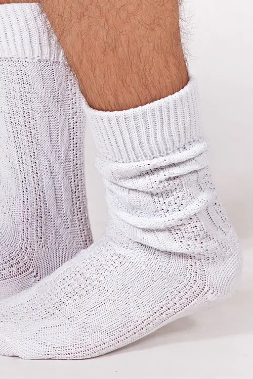 Herren Trachten Socken in weiß Detail 