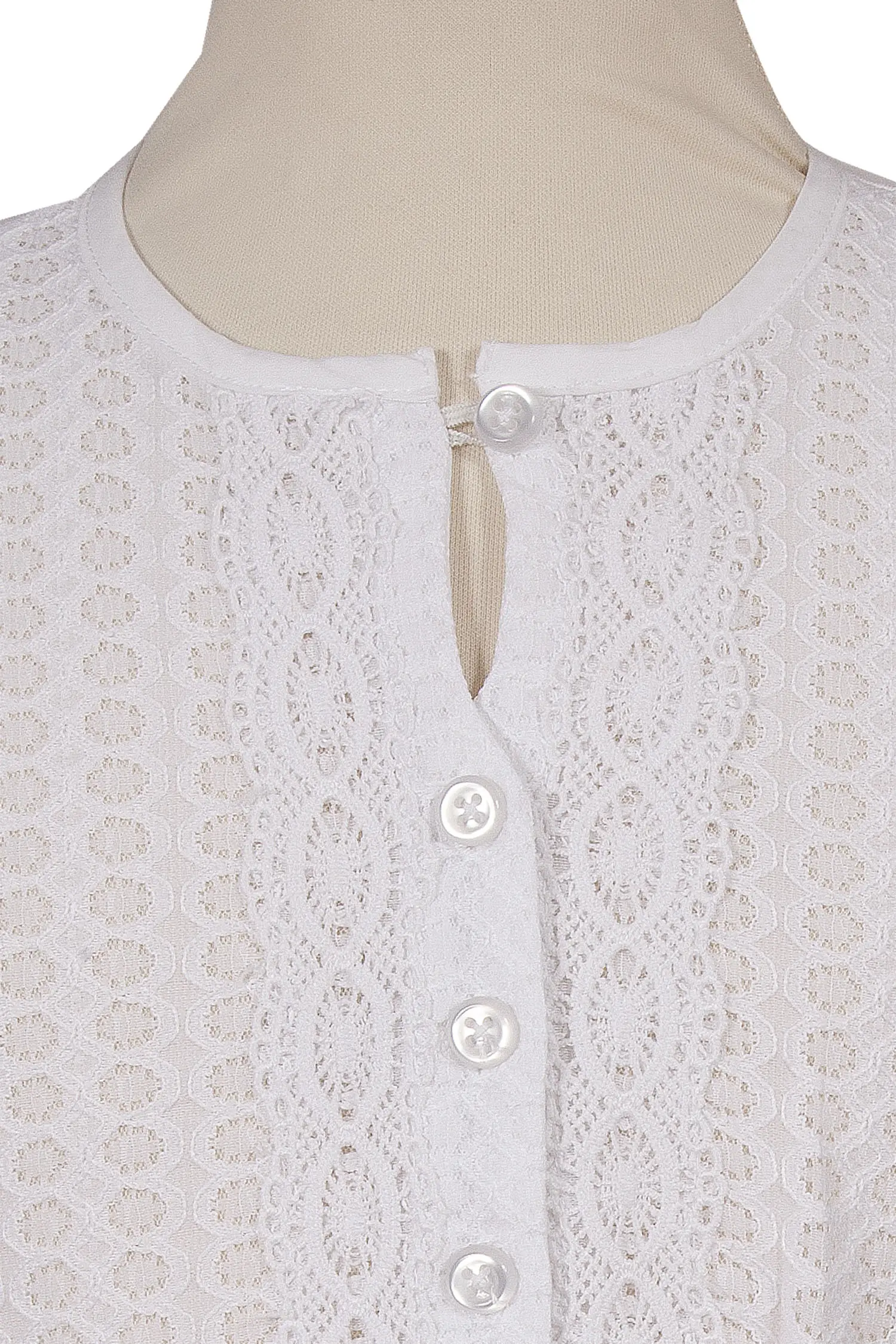 Kinder Dirndlbluse in weiß zum wechseln Detail