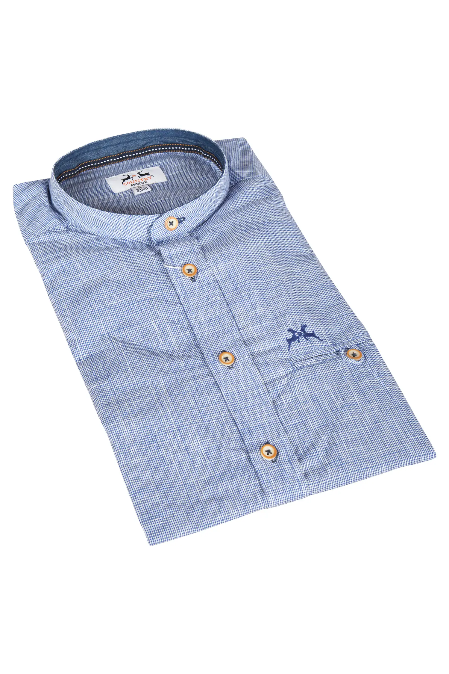 Trachtenhemd in blau/weiß kariert