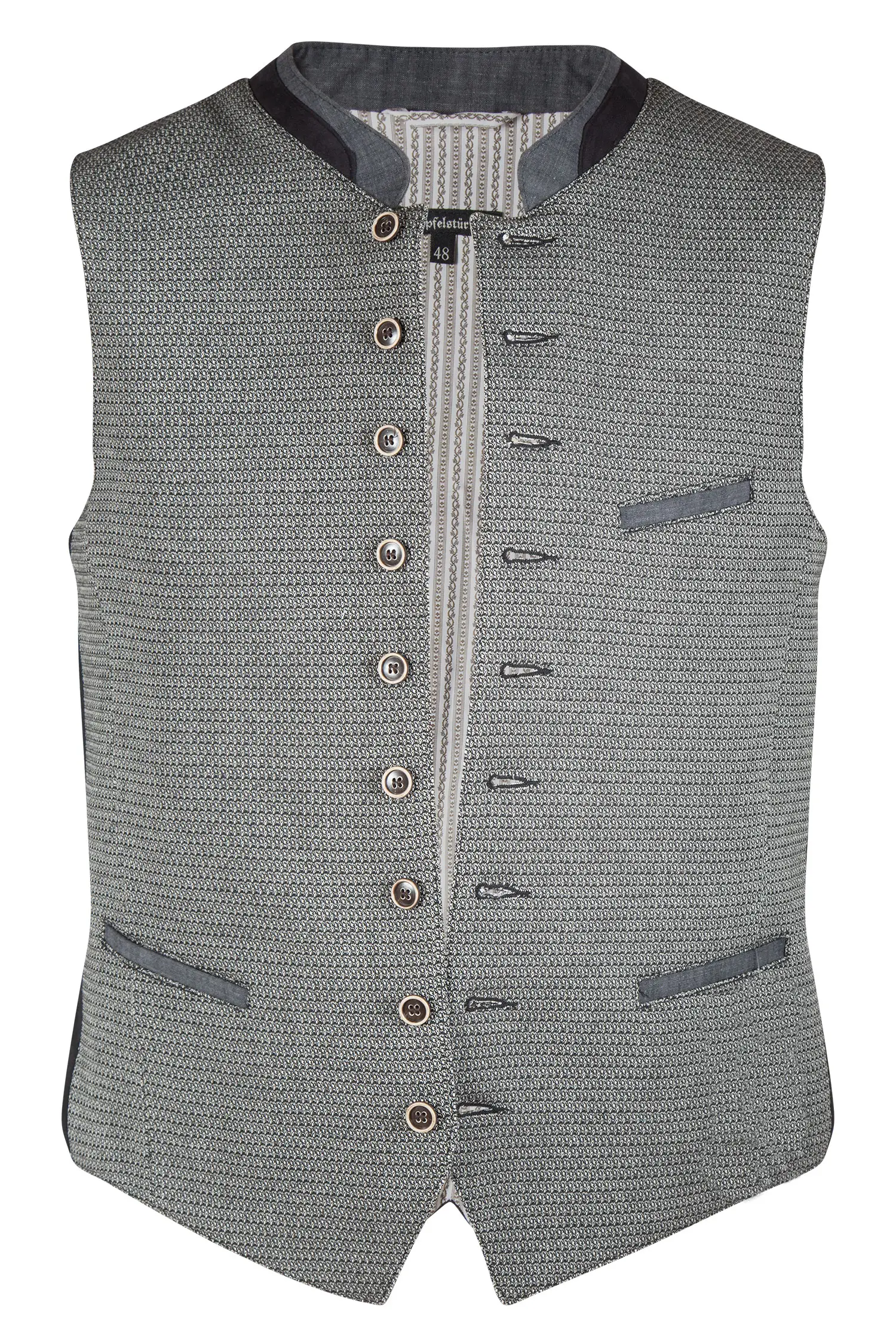 Trachtenweste in schwarz / weiß / anthrazit von Gipfelstürmer