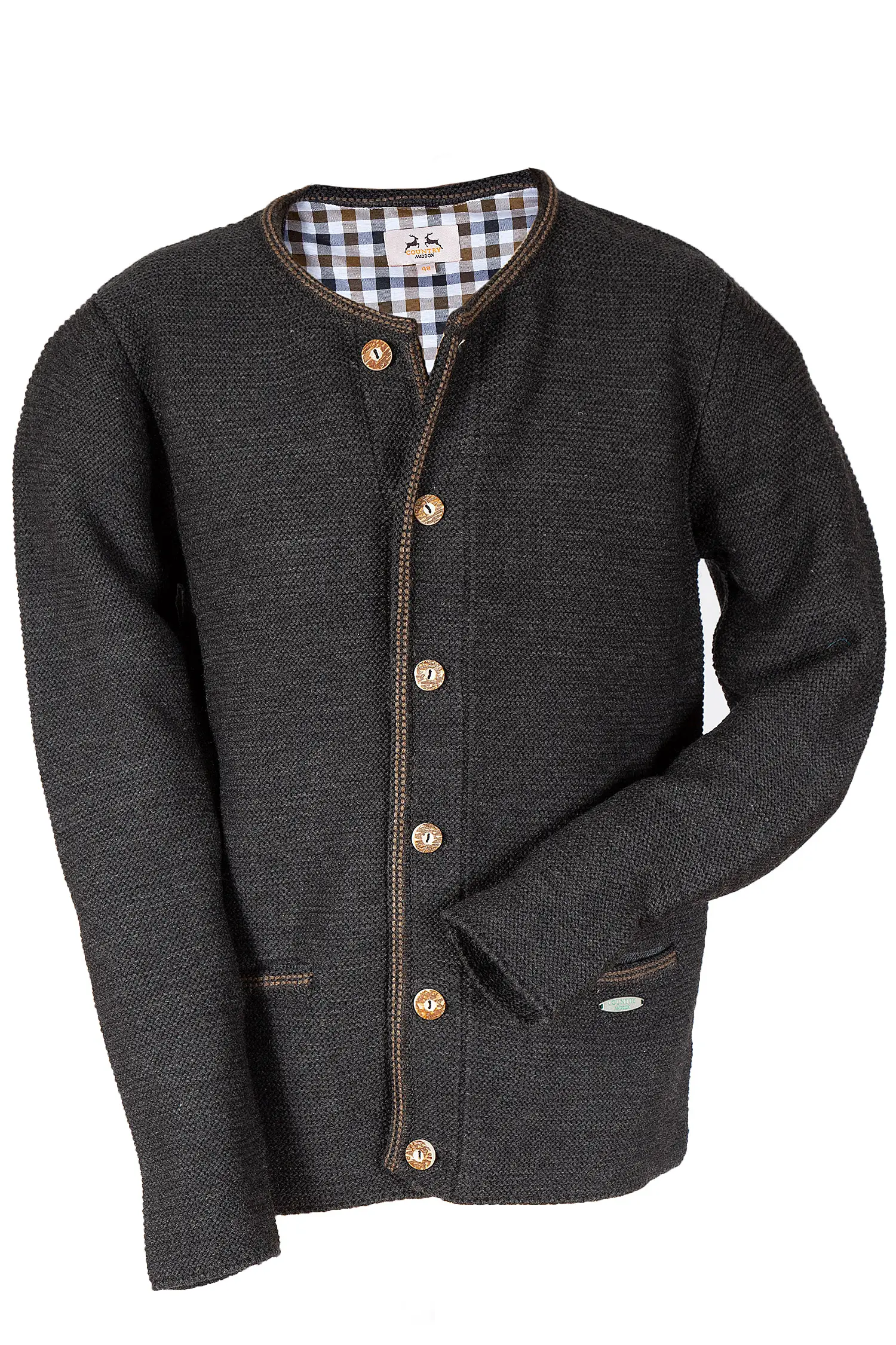 Trachten Strickjacke Hausstein in schwarz