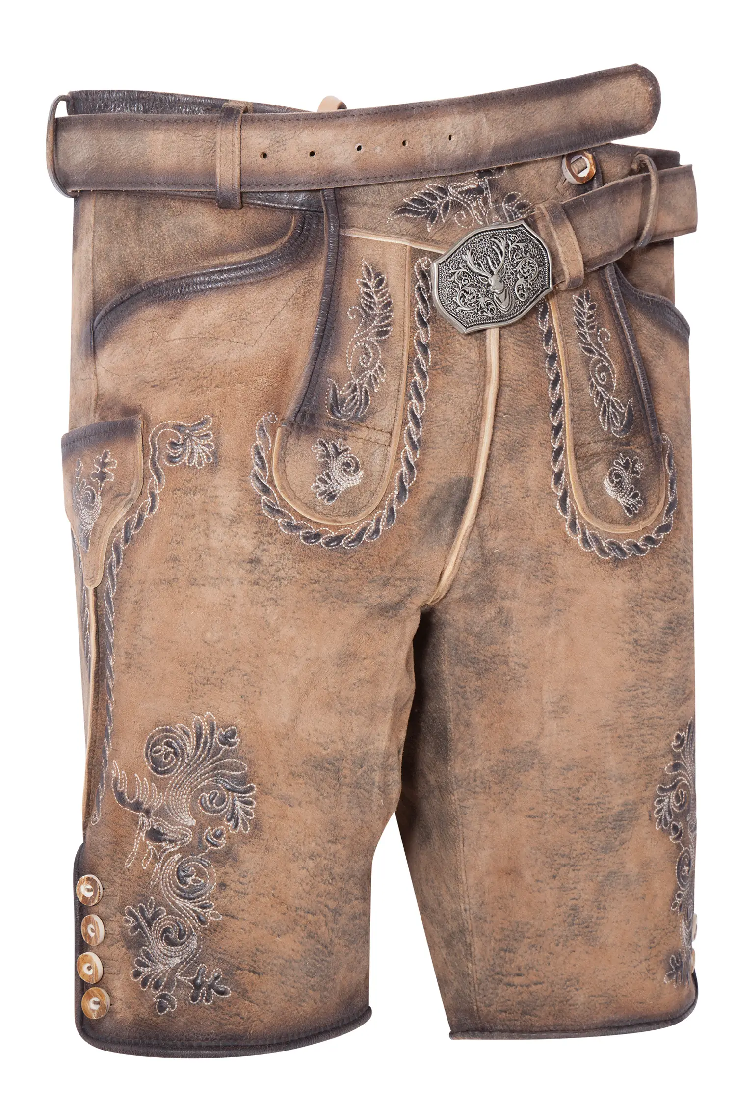 Kurze Lederhose Tom in nuss