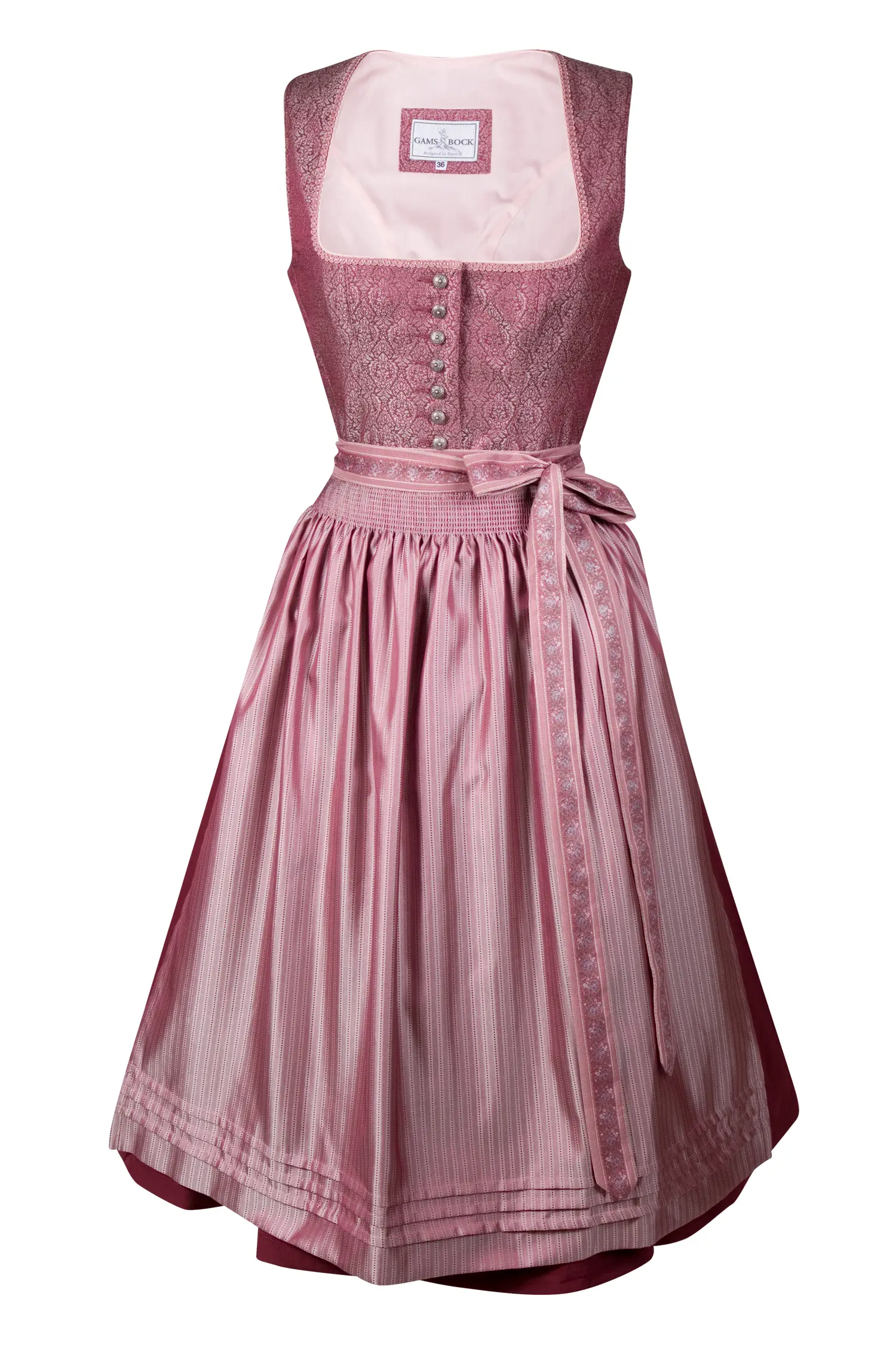 Dirndl in festlichem Bordeaux mit Jacquardmieder