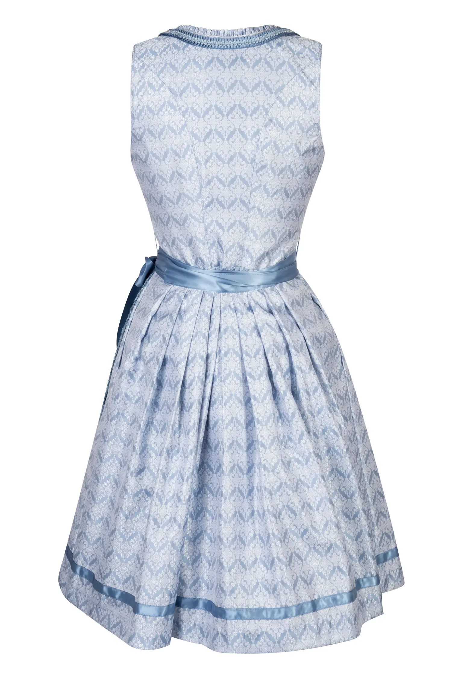 Dirndl Alessa in hellblau mit Glitzerschürze - Rückansicht