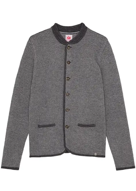 Strickjacke Felicio in dunkelblau von Spieth&Wensky Herrenstrickjacke grau braun