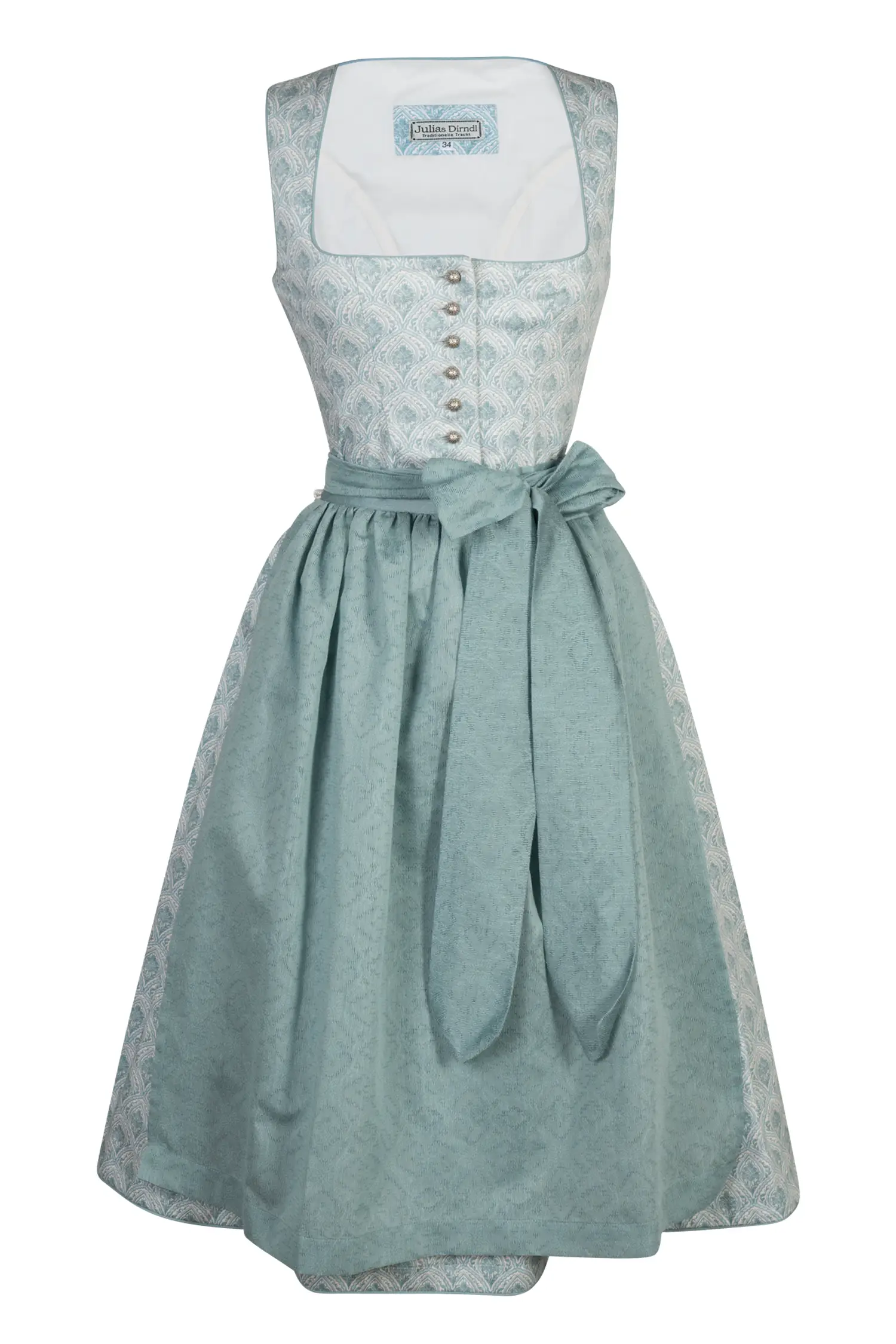 Sommerdirndl in mint mit luftiger Schürze