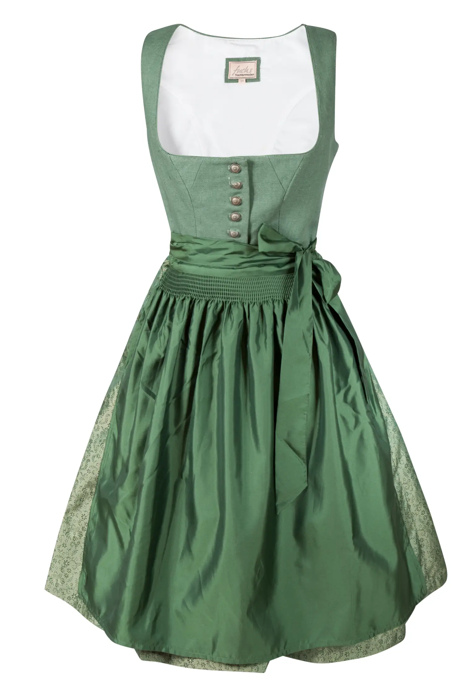 Dirndl Zelig in grün mit festlichem Jacquard Rock