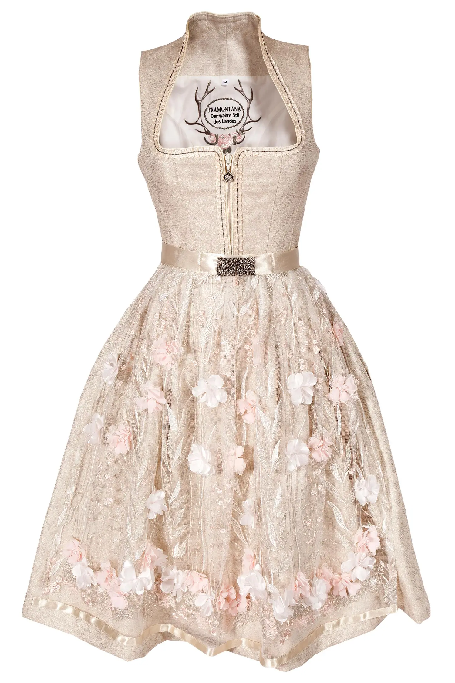 Designer Dirndl in champanger als Brautdirndl 