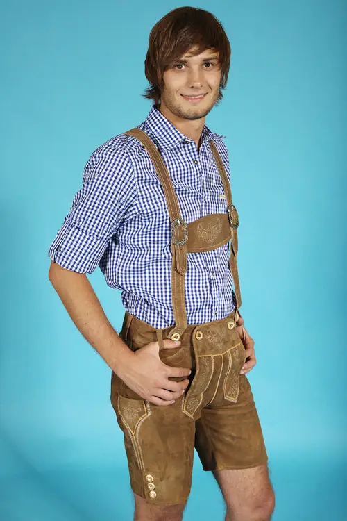 Trachtenhemd in blau mit weiß kariert königsblau 4