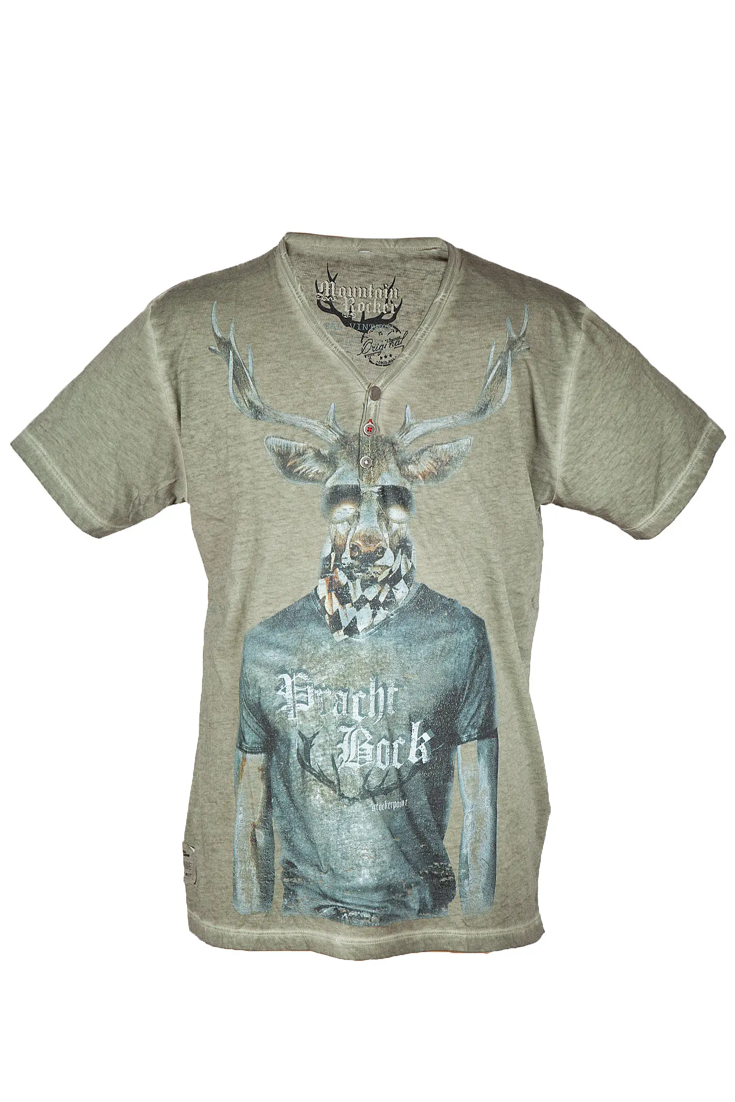 Herren Trachten T-Shirt in grau