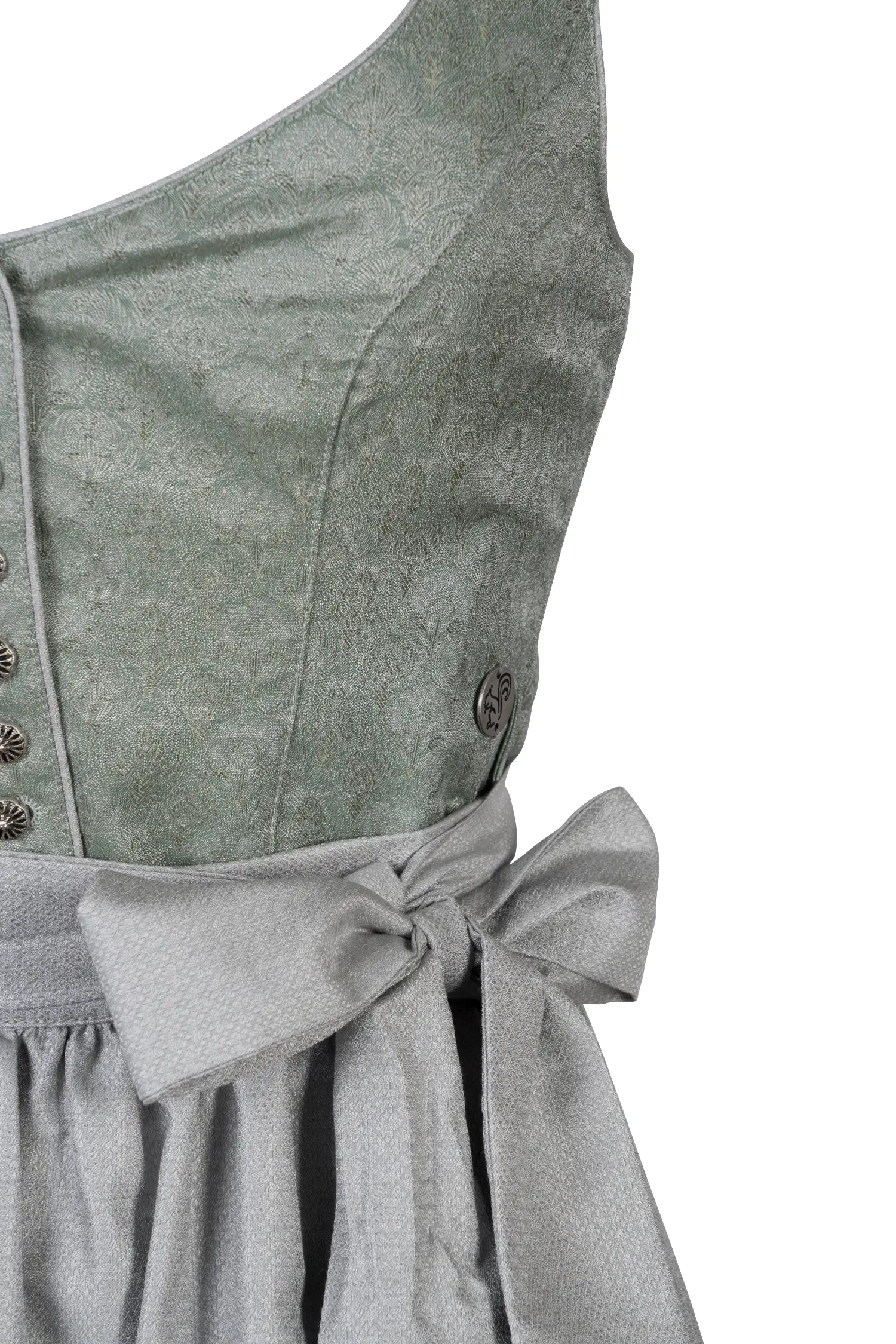 3097-1789-gn4-24-01-2904015 Dirndl Wanda in sommerlichem Lindgrün - Detail Mieder
