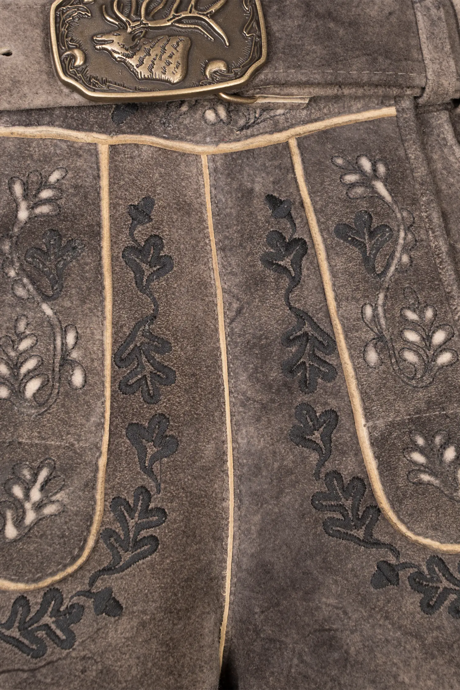 Lederhose von Spieth und Wensky in Schwarz Deatil Latz