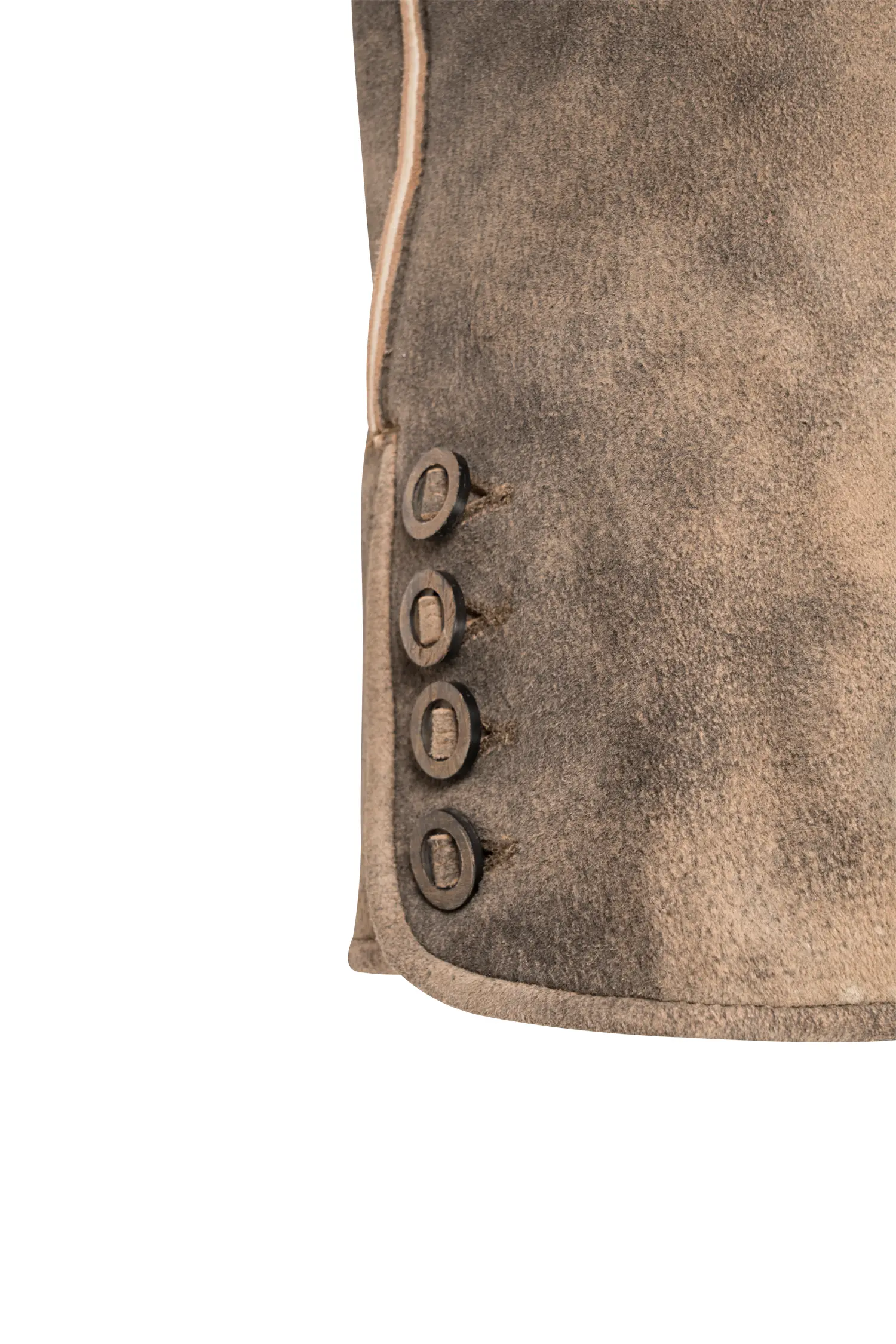 Lederhose in Braun Detail Stickerei