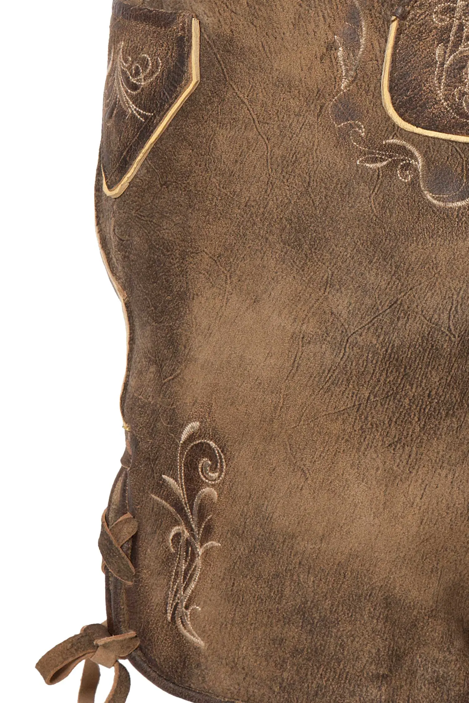 Kurze Lederhose in mittelbraun von Hallodri Bein