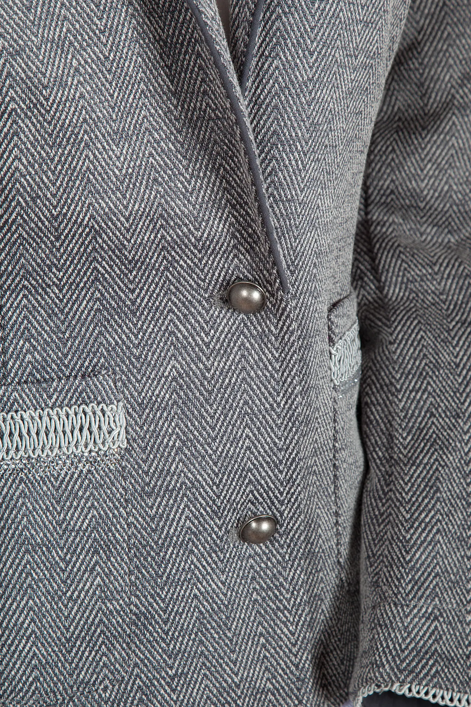 Trachtenblazer Margit in grau mit Glitzerdetail Vorne