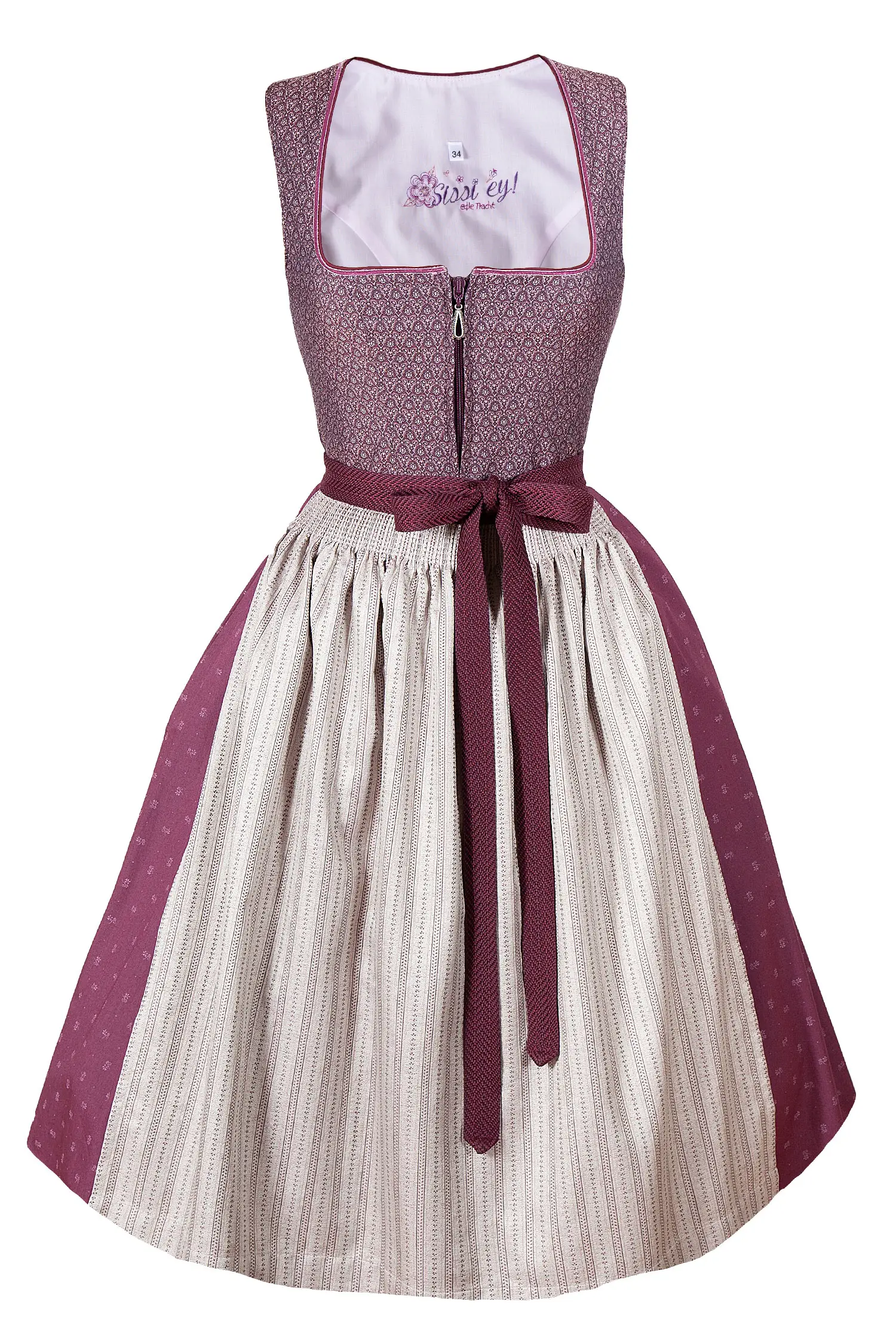Limitiertes Dirndl in bordeaux / beere von Sissi ey!