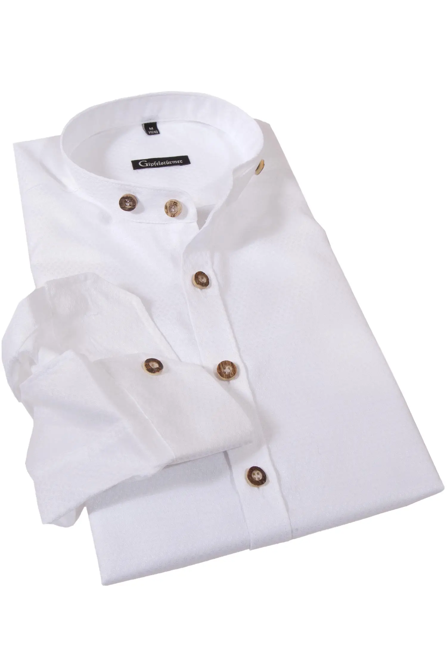 Herren Trachten Hemd in weiß mit Stehkragen 