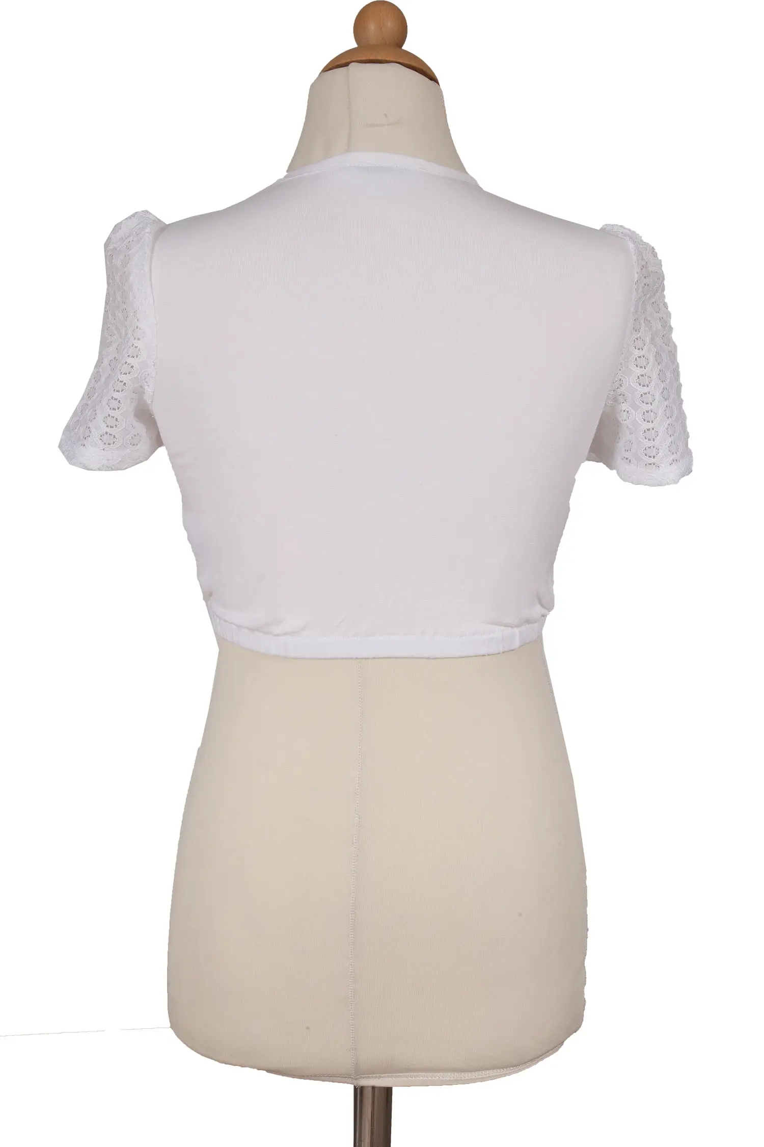 Kinder Dirndlbluse in weiß zum wechseln hinten