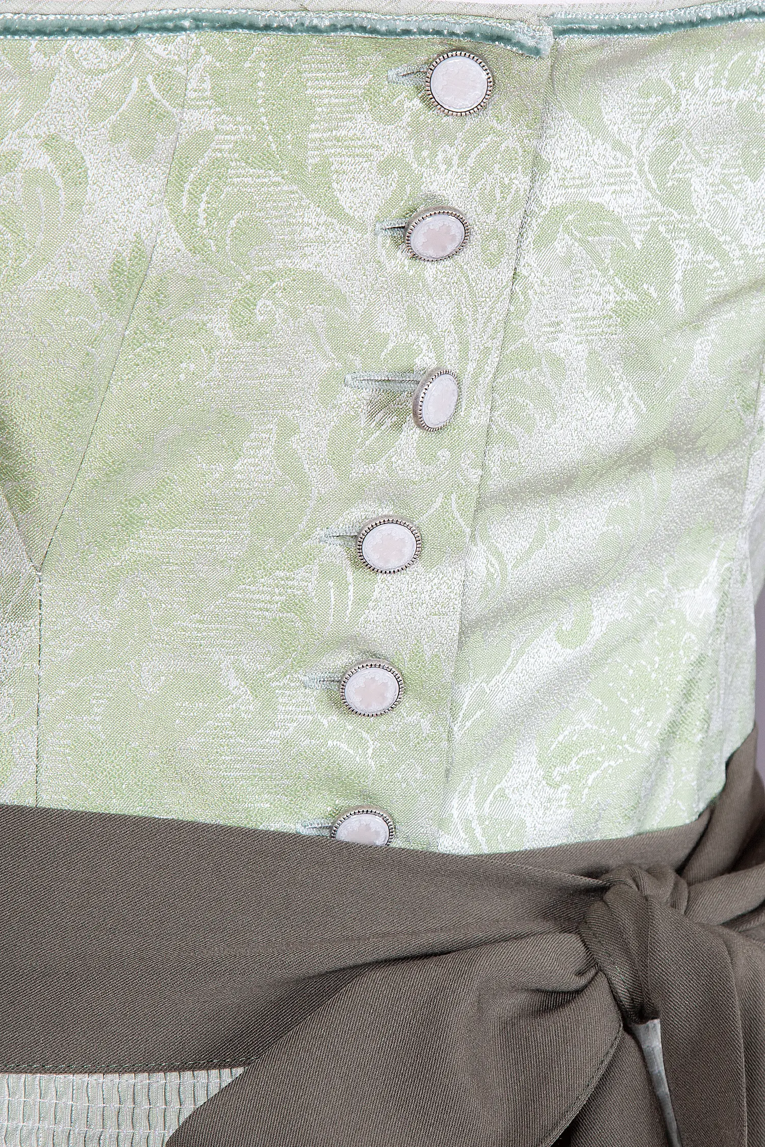 Dirndl Kate in lindgrün - Detail Mieder