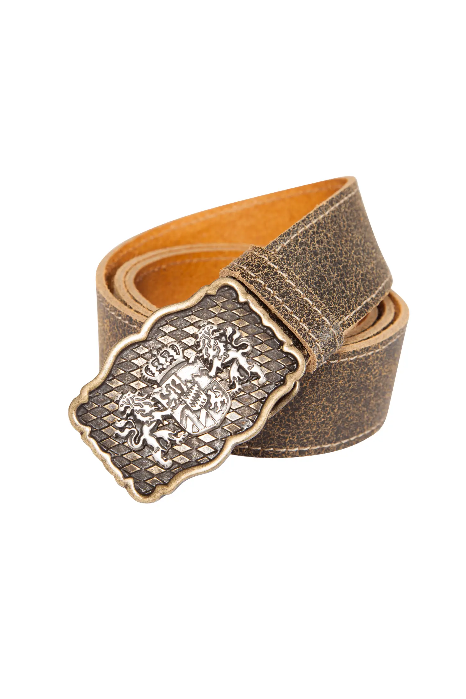 Trachtengürtel dunkelbraun mit Wappenschließe