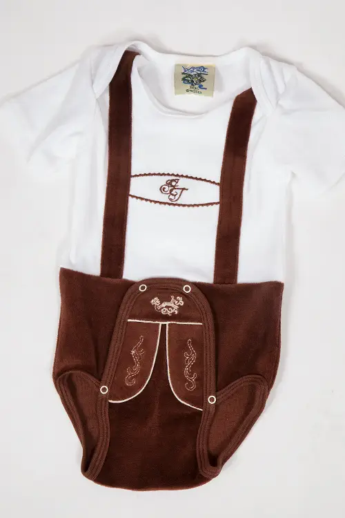 Babybody Body für Babies in weiß braun 1Babybody Body für Babies in weiß braun 2
