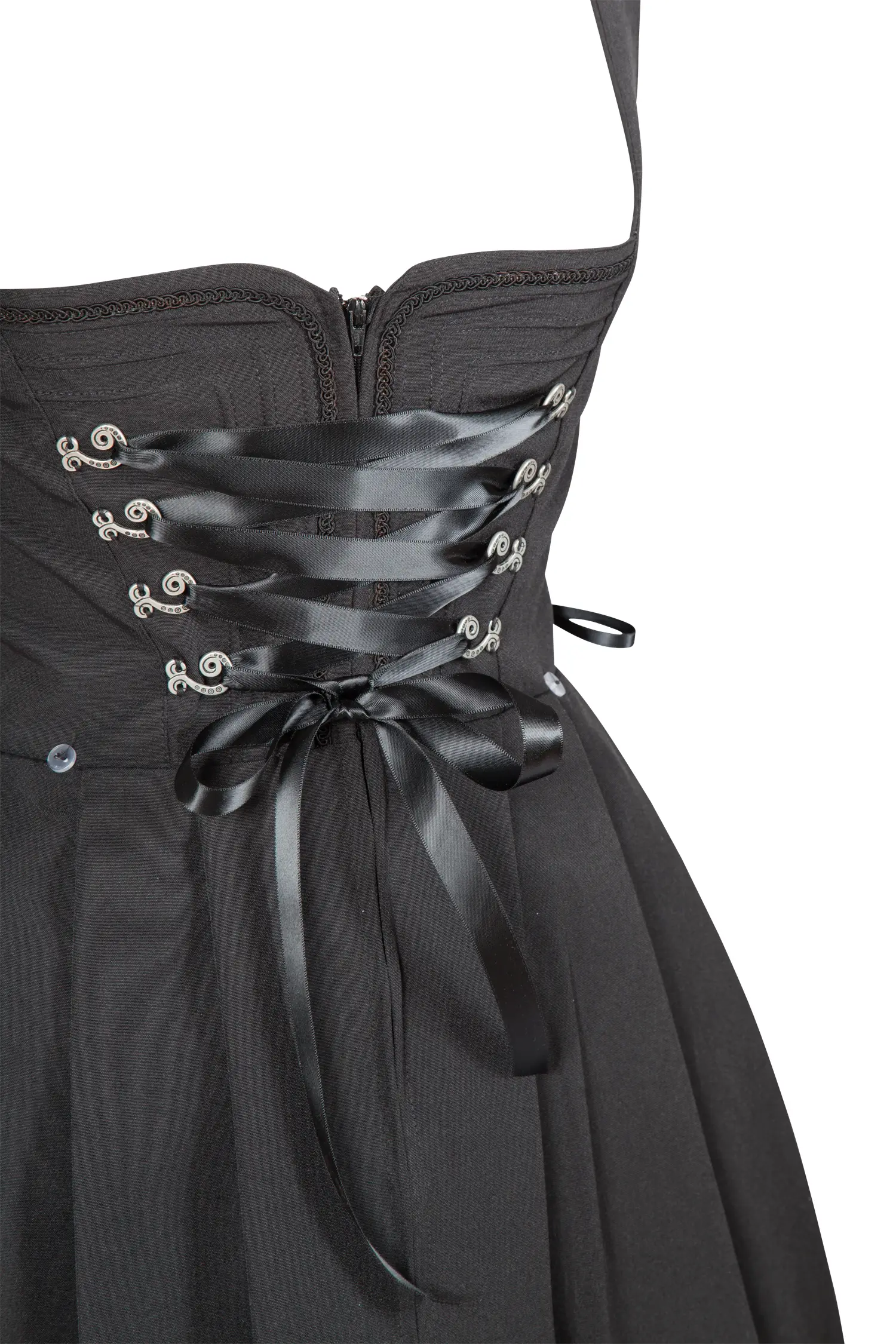 Gastrodirndl Adele in schwarz - Detail Mieder