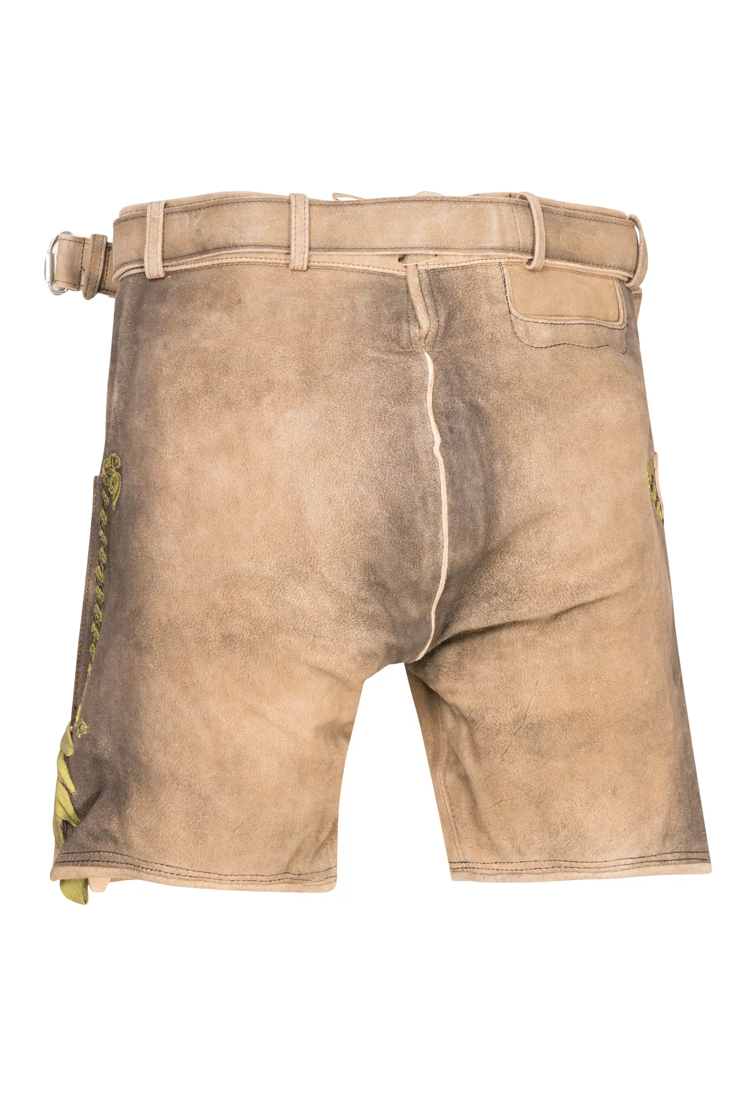 Lederhose Franz in Hellbraun Rückansicht