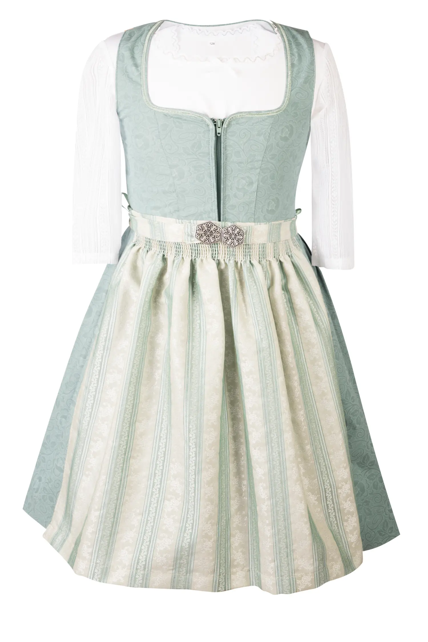 3 tlg. Kinderdirndl Rosalie mint mit Shirt und Schürze