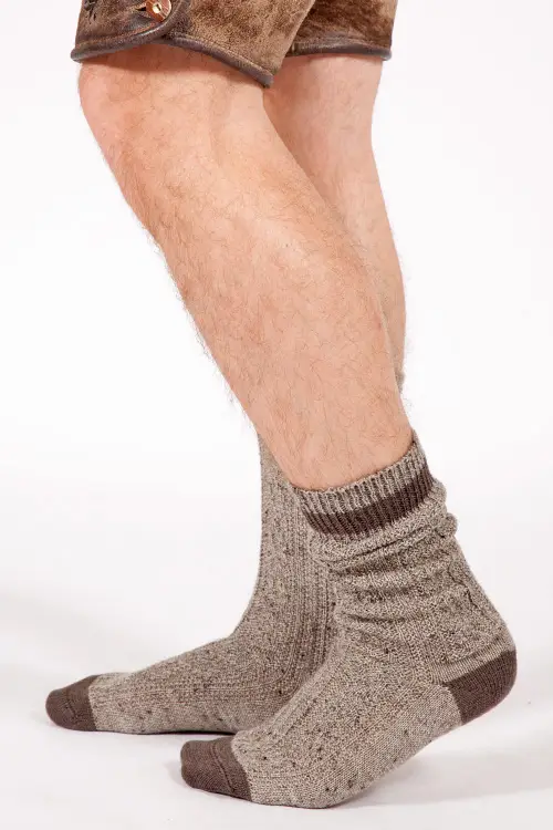 Herren Trachtensocken in mittelbraun melange 
