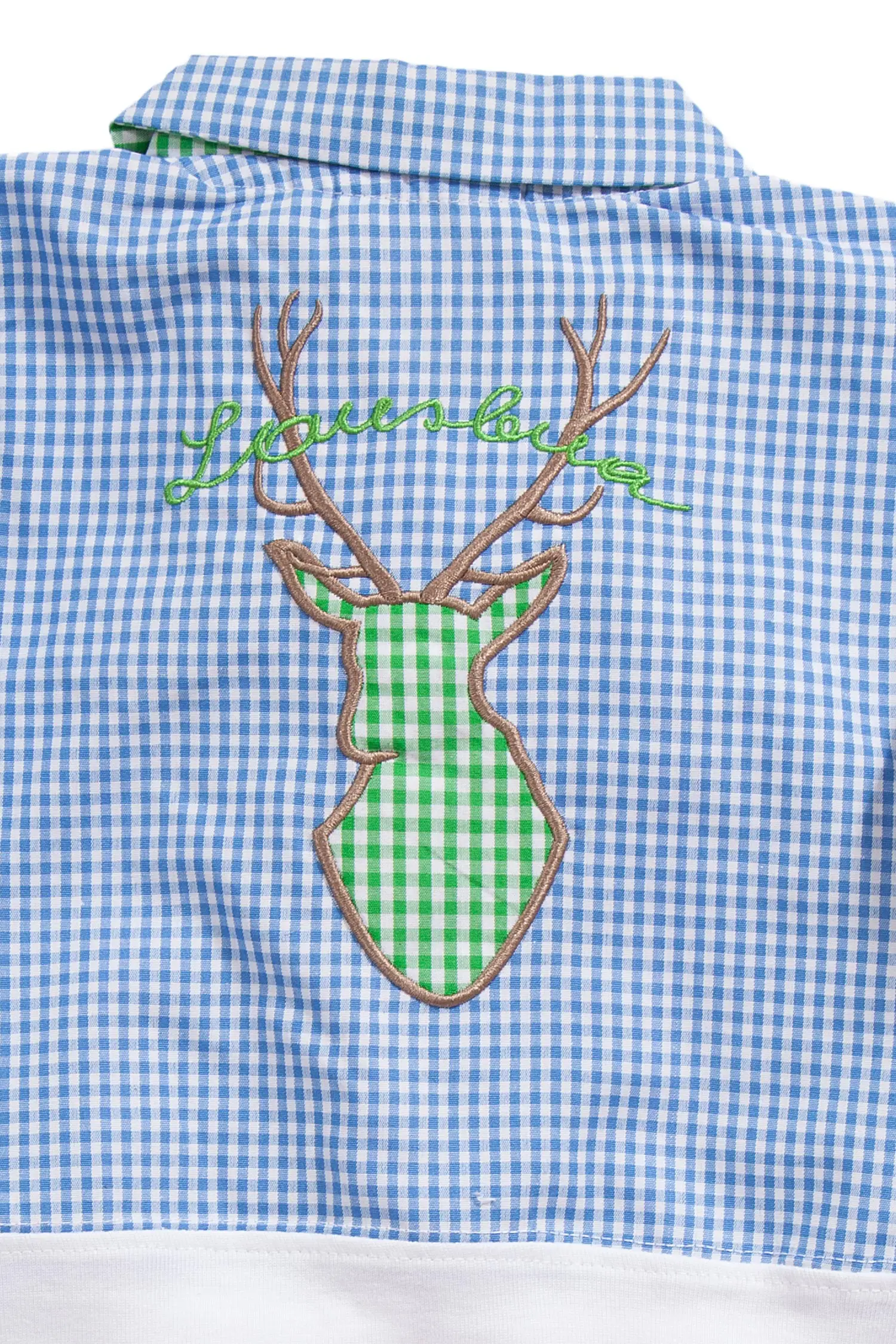 Baby Trachten body als Hemd Body in blau kariert Stick