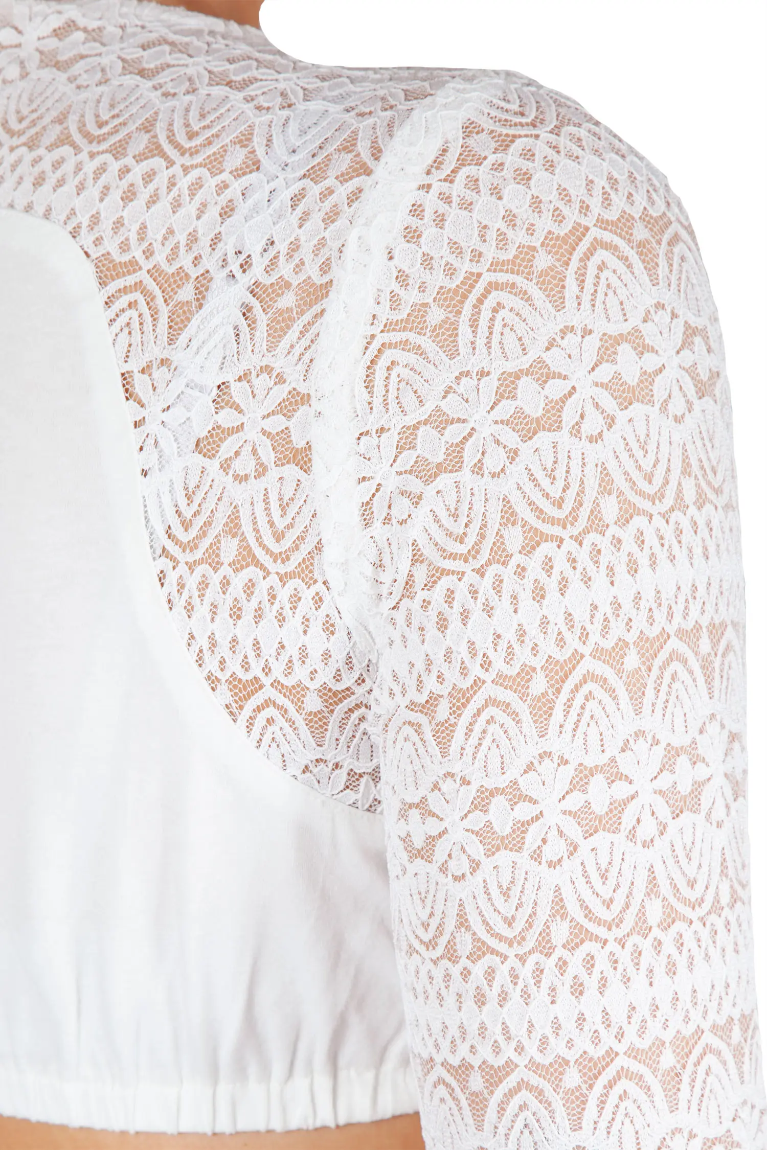 Dirndlbluse Gitana-Dalida aus Spitze in off white - Detail Ärmel